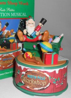 Enesco LAST MINUTE SHOP WORK Music Box Animated Elf Top Small World in