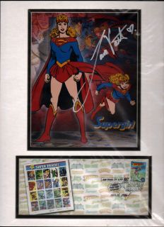 TRIBUTE DC SUPER HEROES STAMPS & 20 Stamp Set SIGNED LAURA VANDERVOORT
