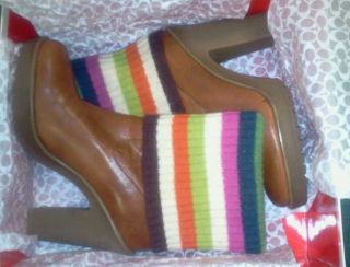 Coach Laurette Size 5 5 Multi Color Leather Boots Ret $278 00