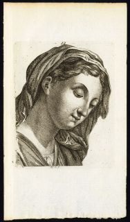 Antique Print Portrait Madonna Raphael Lavater 1781