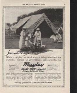 1917 Maytag Military Army Washer Launder Tent Nurse Ad
