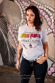 Vintage Cyndi Lauper 1984 Spring Fling T Shirt L Thin