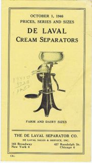 De Laval Brochure Instructions Poster 1946 Cream Separator Farm Dairy