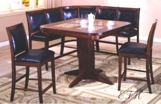 Modern Oak Corner Dining Table Set Nook Bench Leather