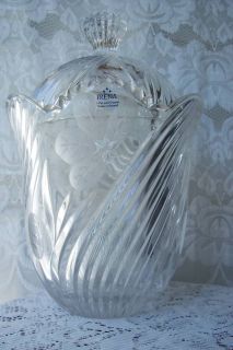 Irena Lead Crystal Very Big Heavy Covered Vase Dish