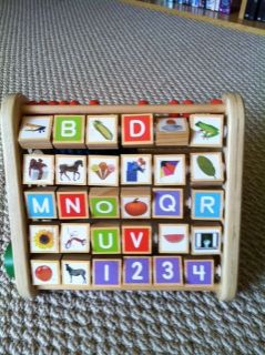 Wooden Abacus Alphabet Clock and Gear Toy All in 1 learning Great