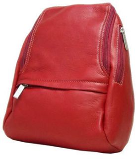 Le Donne Leather Womens Backpack Handbag Red