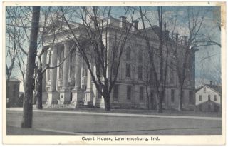 C1915 Lawrenceburg Indiana Court House Postcard