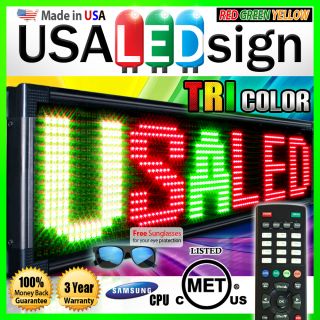 Bright LED Signs 102x19 26mm 3 Color Outdoor Programmable Scrolling