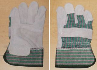 Leather Palm Work Garden Working Gloves Safety Cuff