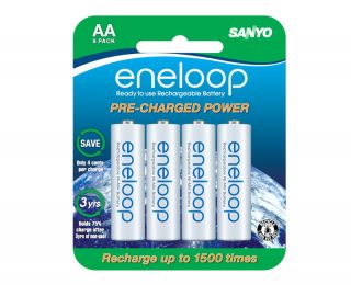 New Sanyo Eneloop AA Sec HR3U8BPN Batteries 2000 mAh Blister Pack 8