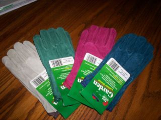Ladies woman leather garden gloves lot 4 pair size medium soft split
