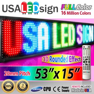 Full Color LED Signs 53x15 20mm in Outdoor Programmable Scroll