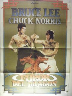 Bruce Lee Chuck Norris Vintage Movie Poster Spain