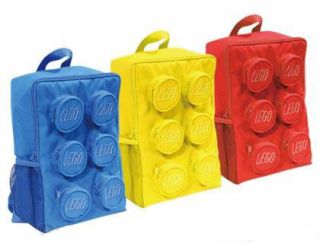 Lego Brick Backpack Bag Blue Yellow or Red