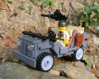 Custom Lego Army Willys Jeep Military Minifigure Set