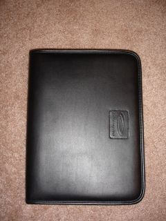 Black leather portfolio padfolio achieve global 13 5 X 10 25 pocket