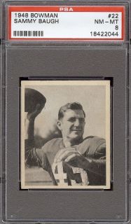 1948 Bowman Sammy Baugh PSA 8 22 Rookie