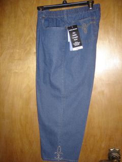 NEW WITH TAGS NWT CATHY DANIELS LARGE ANKLE PANTS STRETCH DENIM JEANS