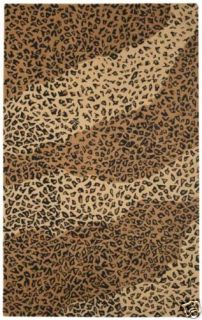 PB Wool Rug Leopard Cheetah Skin Area Rugs 8x10 Rounds