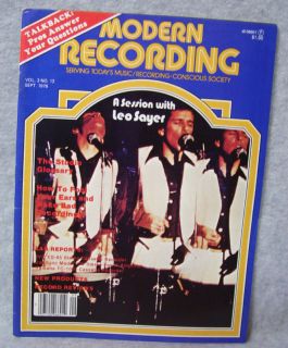 Modern Recording Magazine September 1978 Leo Sayer