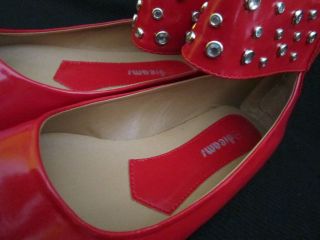 Red Flat Shoes with Ankle Strap Women US Size 5 5 10