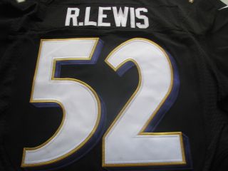 New Baltimore Ravens 52 Ray Lewis on Field Black Jersey Size 52 2XL