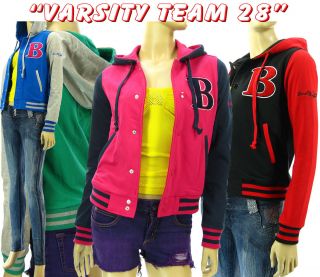 Tree Hooded Varsity Team 28 Letters Baseball Jacket Patch B
