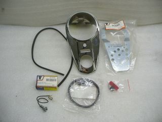 Twin 48 95 Replica Chrome Dash Console Kit with Light Socket