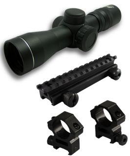 NcStar 4x30 Scope illuminated Reticle + Riser Mount + Rings Fits FNAR