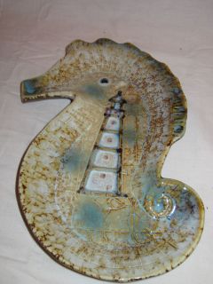 NEW CERAMIC SEAHORSE LIGHTHOUSE PLATE CANDY DISH JEWELRY SOAP HOLDER