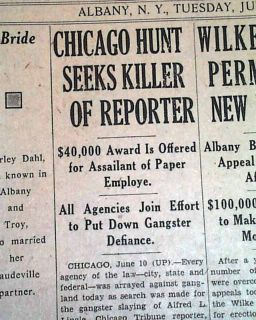 Jake Lingle Murder Al Capone Gangsters 1930 Newspaper