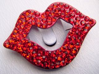 Red Rhinestone Lips Pin for Mary Kay Makeup Lip Artist Cosmetologist 1