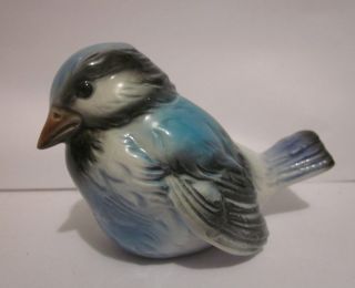 Blue Jay Bird Porcelain Figurine Goebel Germany GV74 marked bottom Fat
