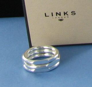 Links of London Mens 20 20 Interlock Ring Sz 10 5 Sterling Silver