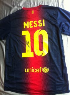 Lionel Messi Signed Barcelona 2012 2013 Home Jersey