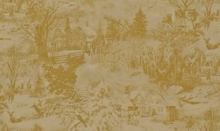 BTY Wilimington Fabric Winter Welcome Toile Victorian Countryside