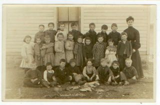 C1910 Lincolnville Kansas School Kids Real Photo