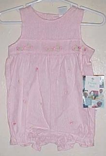 Little Me Pink Striped One PC Summer Outfit 3 Mos