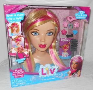 New! Liv SOPHIE Blonde Hair Styling Head w/ Pink, Wear & Share Wig