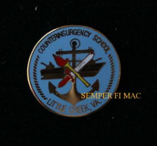 US Navy Counterinsurgency School Little Creek VA Hat Pin USS USN