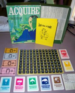 1968 71 Acquire Game Green Box Edition w Lloyds Rules