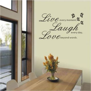 012J Live Laugh Love Quote Wall Stickers Home Decor Art Decal