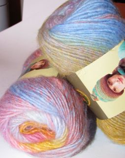 LION Brand Yarn knitting Amazing wool self striping PINK SANDS pastel