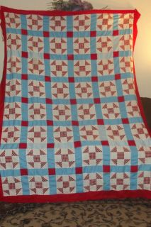 Vintage Handsewn Monkey Wrench Quilt Top 92 x 78