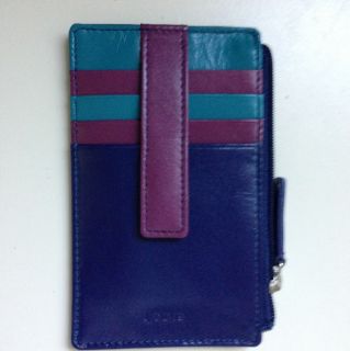 Lodis Credit Card Case ID Holder In Purple And Blue with Zippered