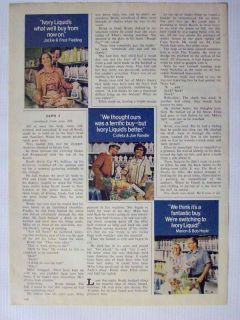 1978 Ivory Liquid Dish Soap 3 Page Magazine Print Advertisement Page