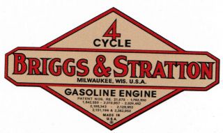 Briggs Stratton Gas Engine Motor Decal Hit Miss Engine 2 inch Bore Wm