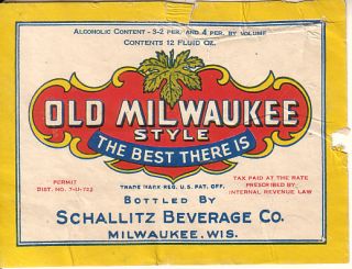 Star Brew Co. Lomira WI Old Style Milwaukee Style Beer label Schallitz