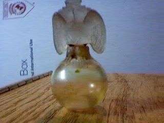 Old Little Perfume Bottle Eagle Stopper Glass Antique as Is Vintage